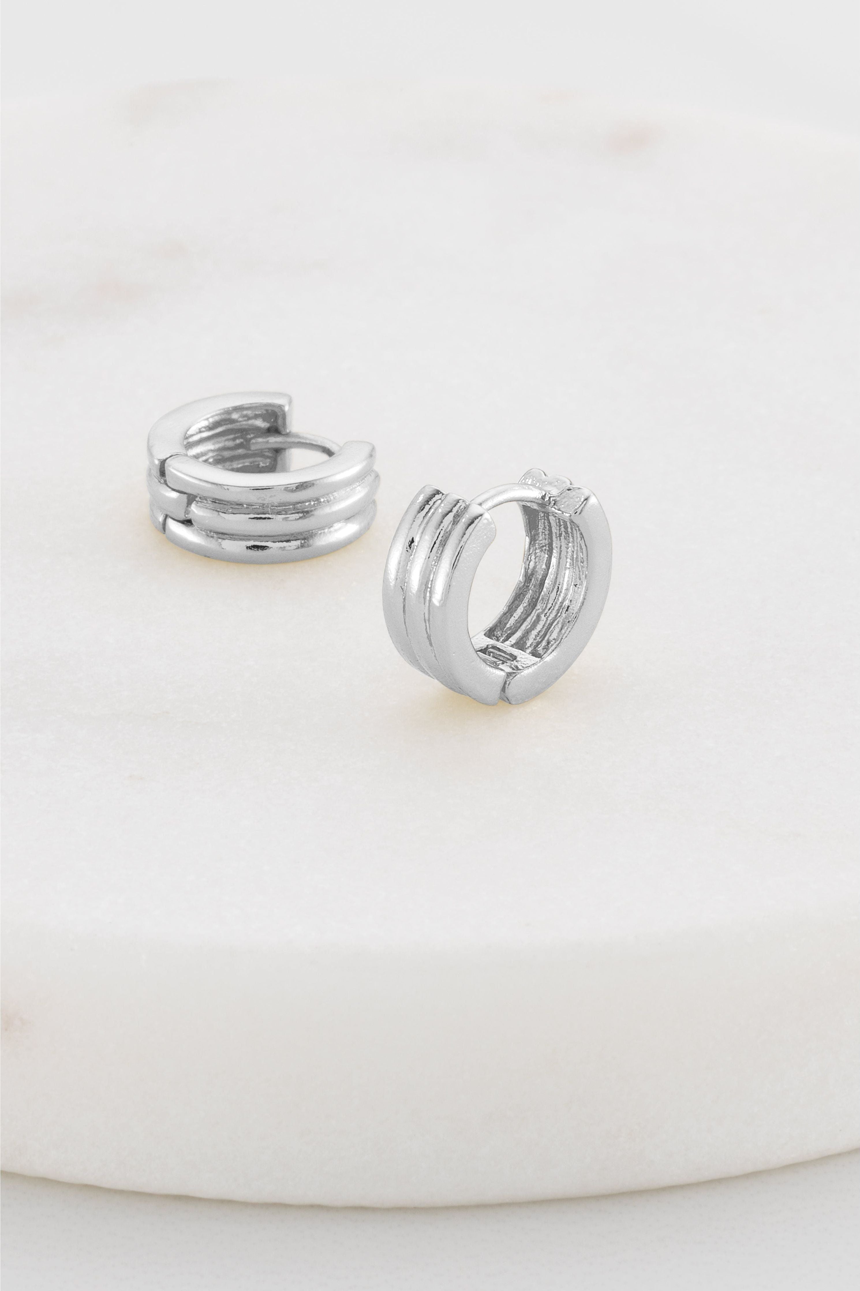 Grace Huggie Earrings - Silver