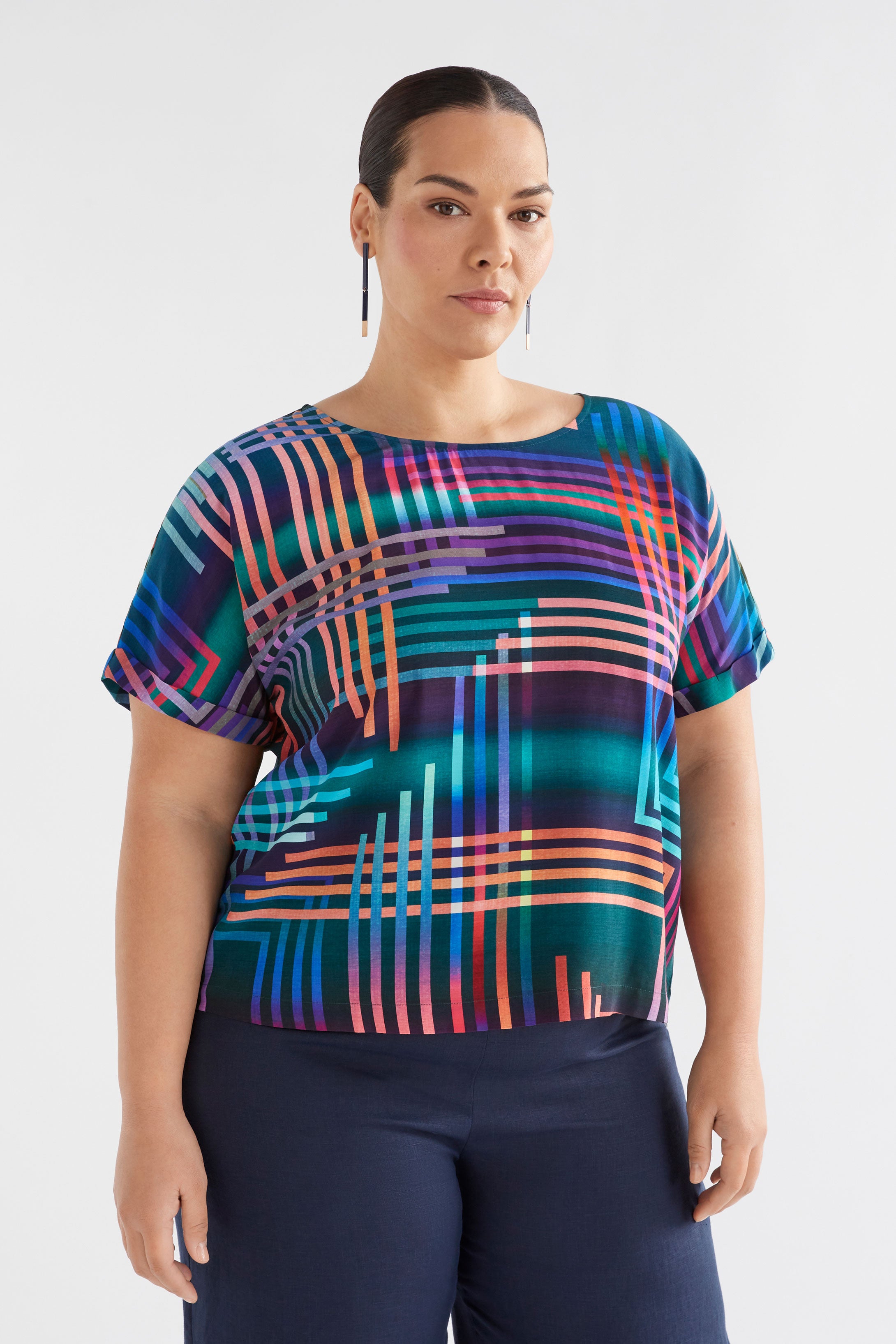 Eryn Top - Ligheten Print Navy