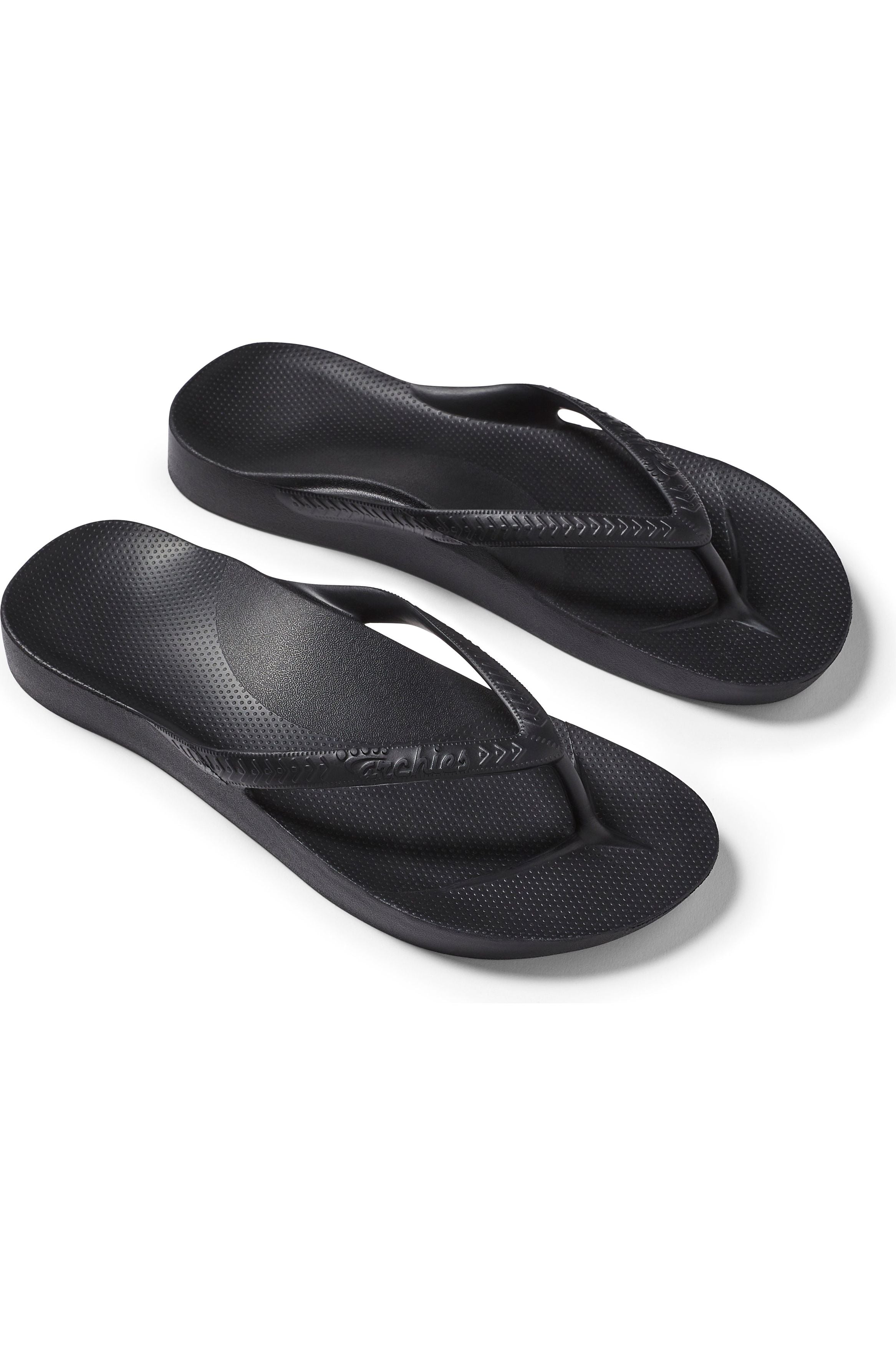 Archies Arch Support Thongs - - Kids -Black