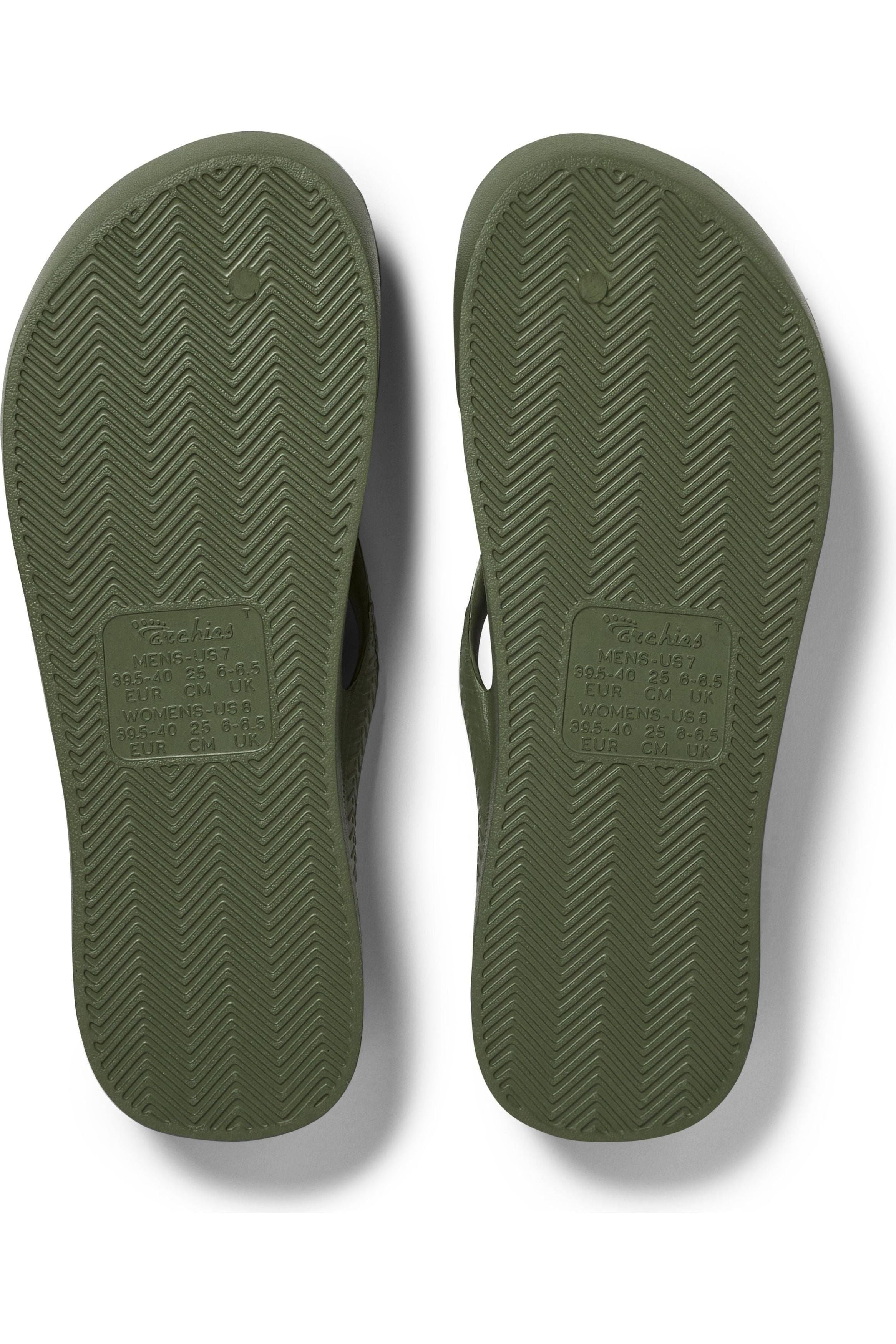 Archies Arch Support Thongs - Khaki