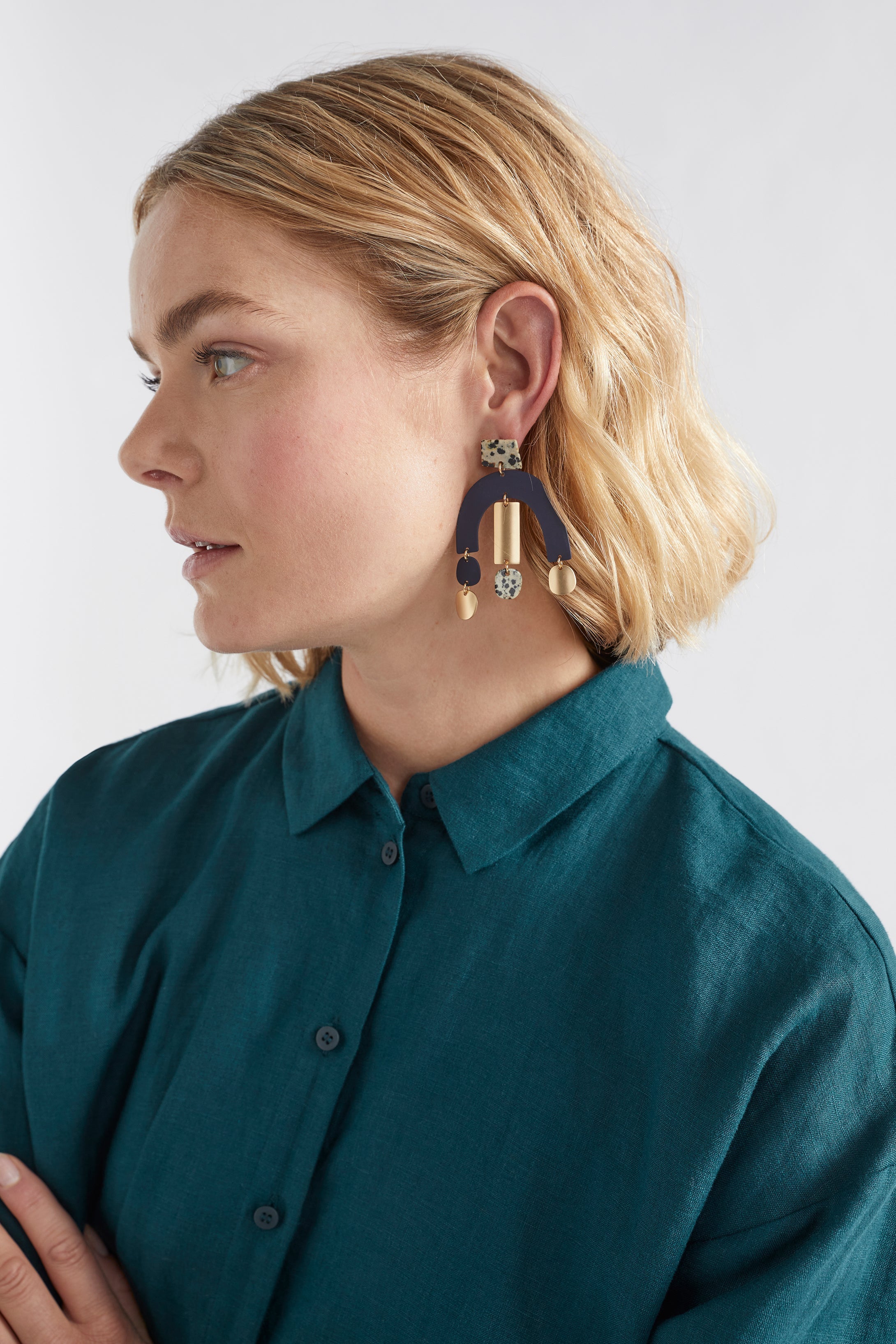 MADDI DROP Earring - Steel Blue