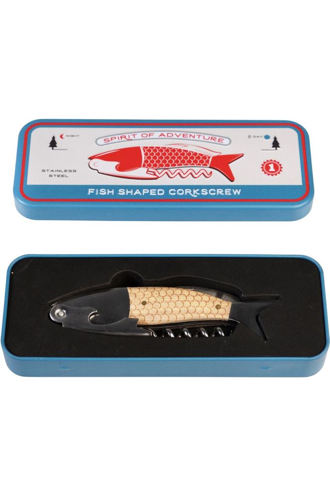 Fish Corkscrew in a tin