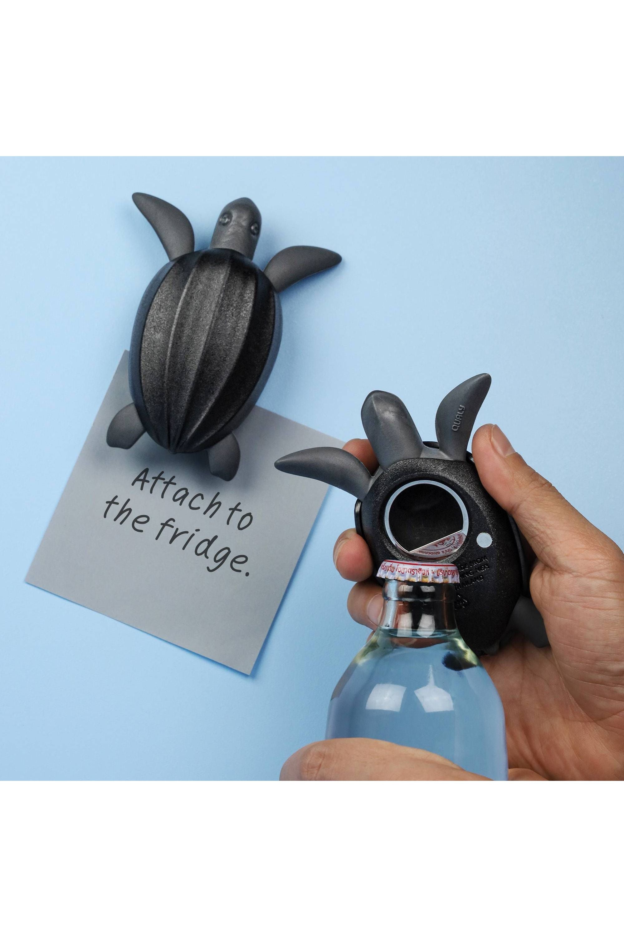 TURTLE BOTTLE STOPPER & OPENER - BLACK/GREY