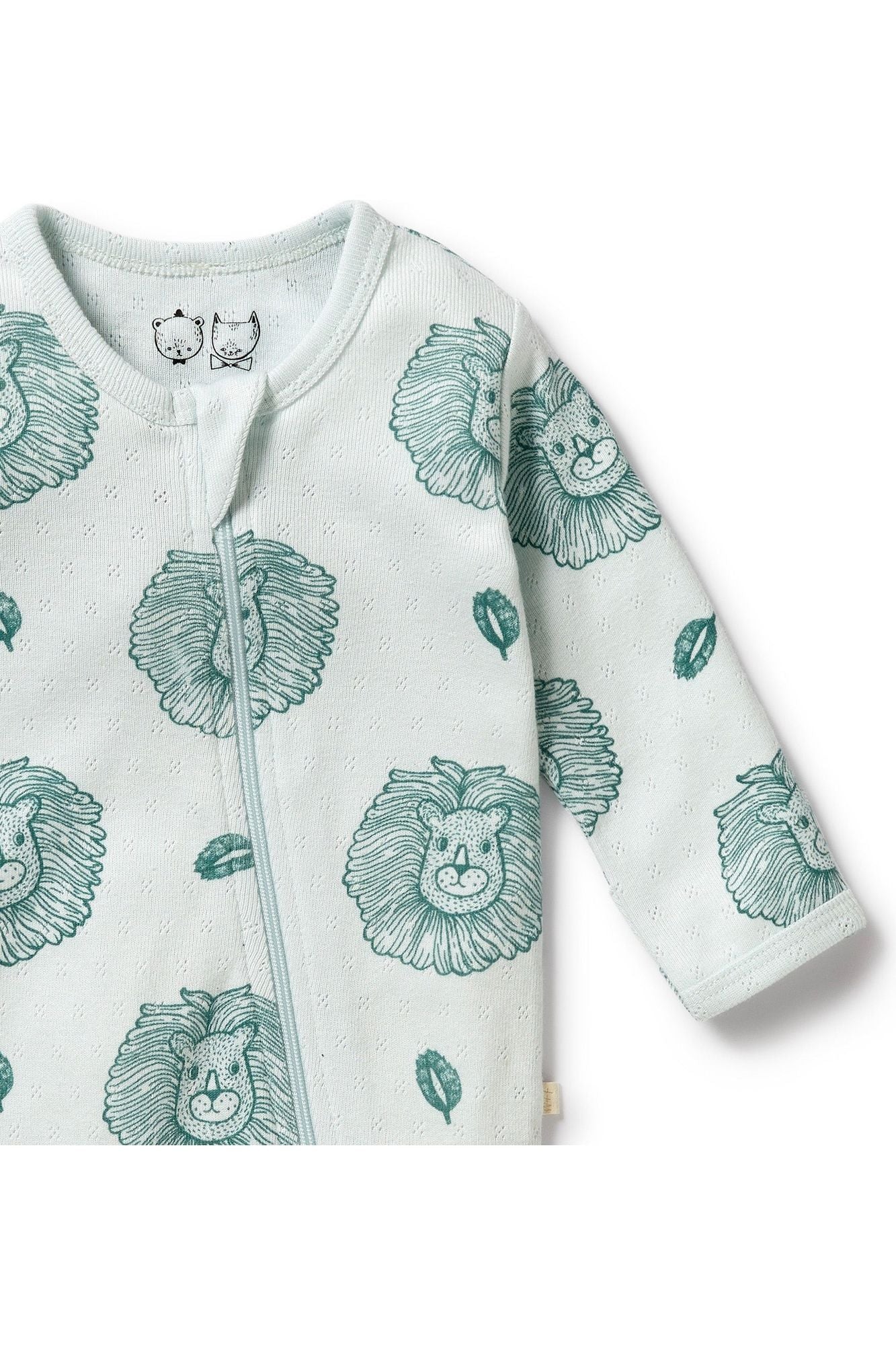 Little Lion Organic Pointelle Zipsuit with Feet