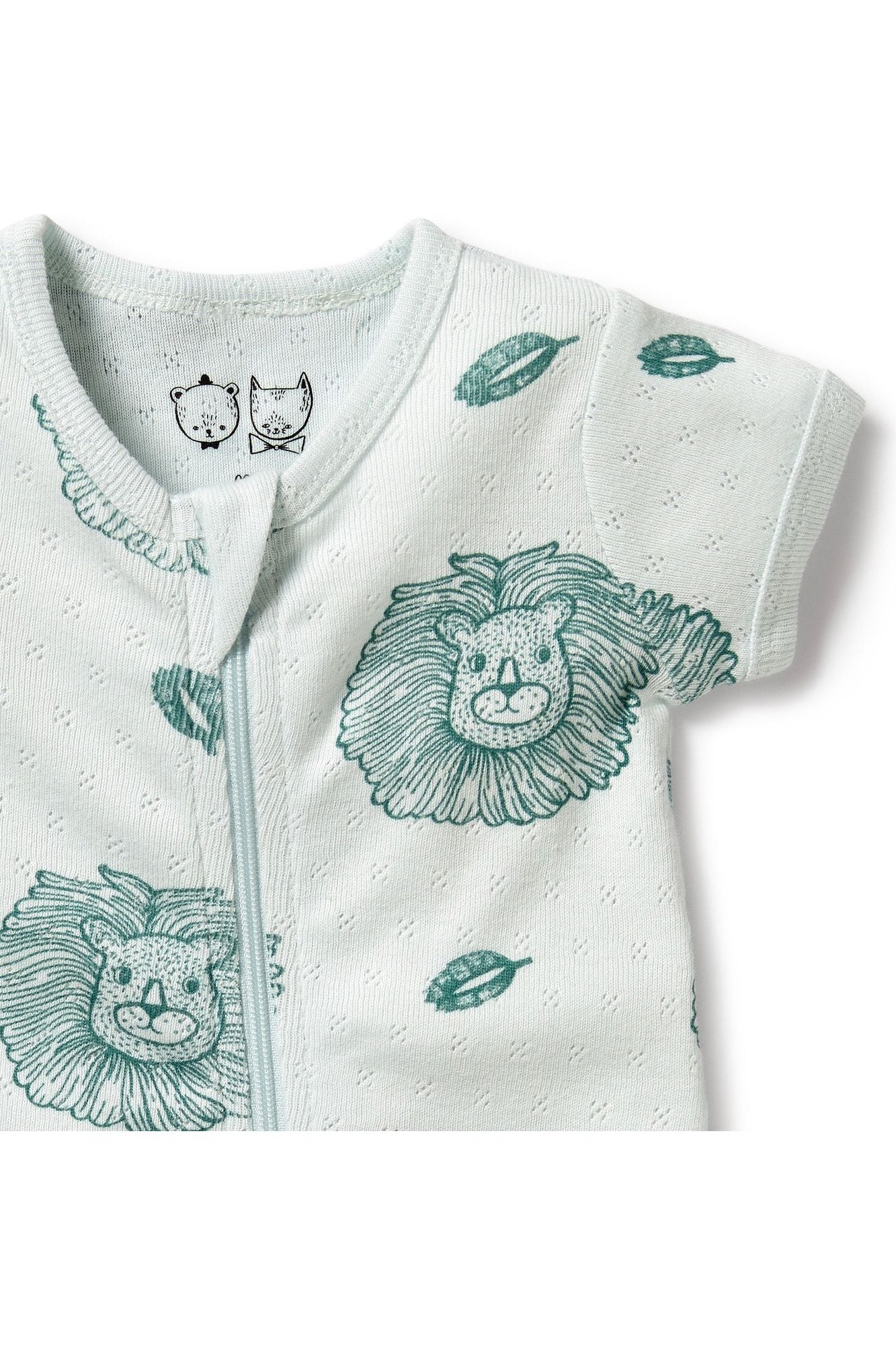 Little Lion Organic Pointelle Boyleg Zipsuit