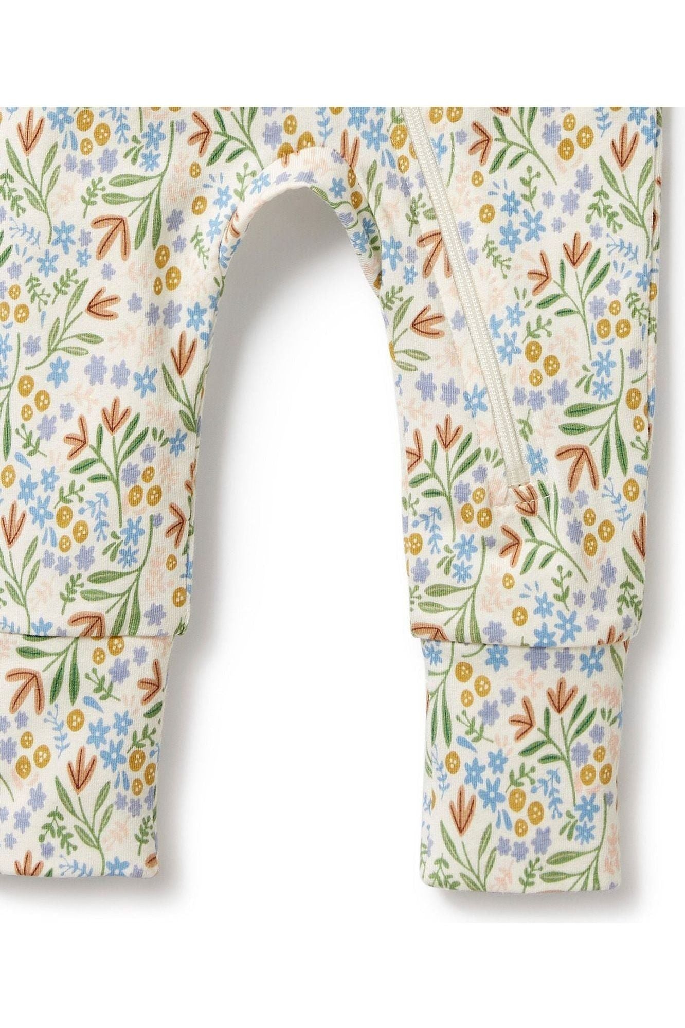 Tinker Floral Organic Zipsuit with Feet