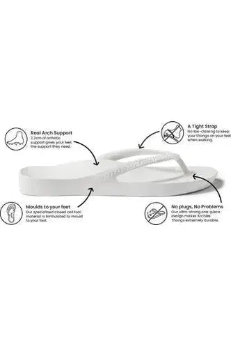 Archies Arch Support Thongs - White