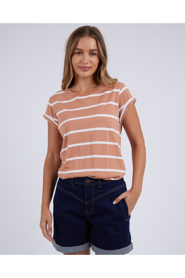 MANLY STRIPE TEE - CLAY