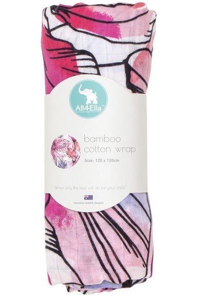 All4Ella Bamboo Cotton Wrap - Floral