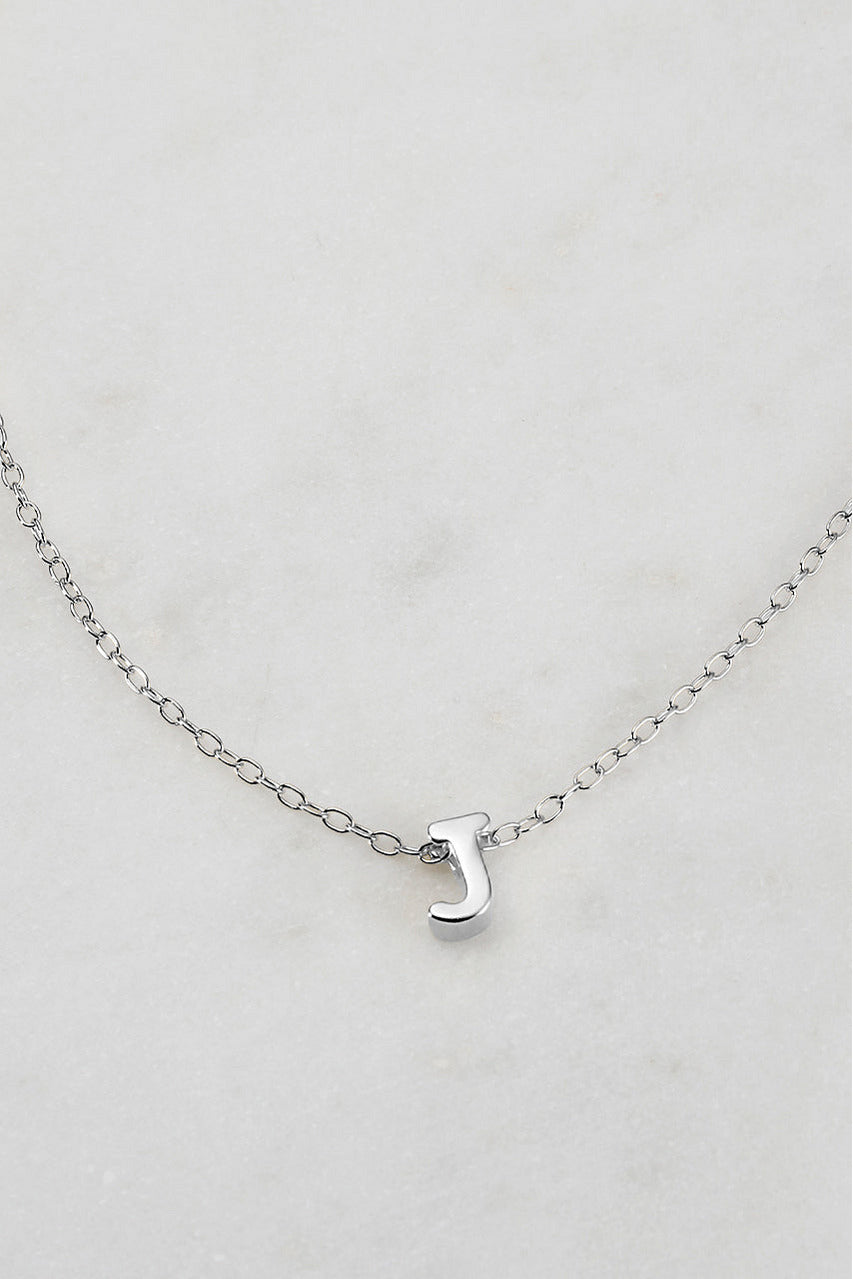 Letter j necklace deals silver